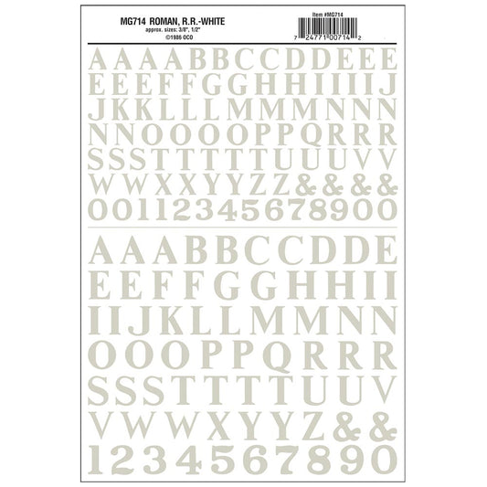 Woodland Scenics MG714 Roman R.R. White 3/8", ½"