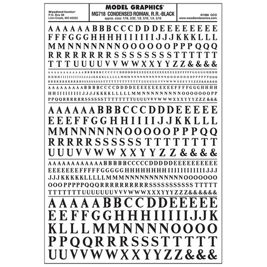 Woodland Scenics MG718 Condensed Roman R.R. Black