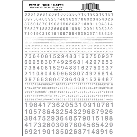 Woodland Scenics MG731 Numbers Gothic R.R. Silver
