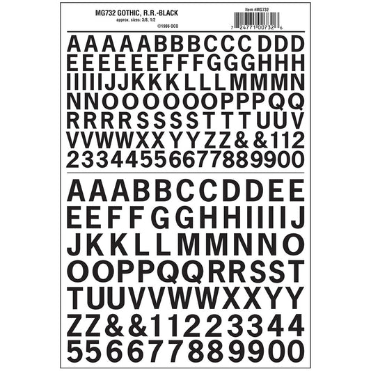 Woodland Scenics MG732 Gothic R.R. Black 3/8", ½"