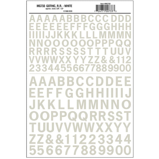 Woodland Scenics MG733 Gothic R.R. White 3/8", ½"