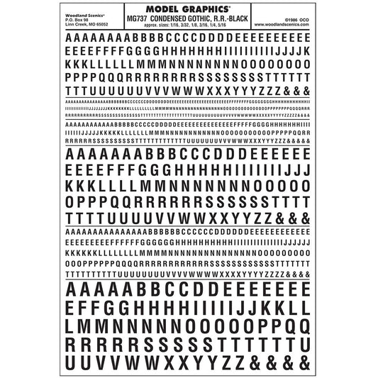 Woodland Scenics MG737 Condensed Gothic R.R. Black