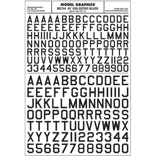 Woodland Scenics MG744 45° USA Gothic Black 3/8,1/2