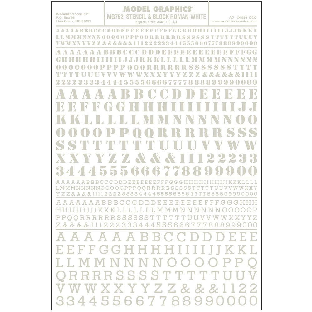 Woodland Scenics MG752 Stencil & Block Roman White