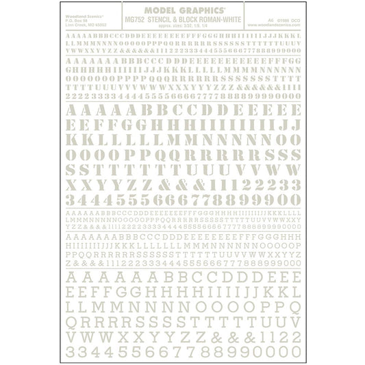 Woodland Scenics MG752 Stencil & Block Roman White
