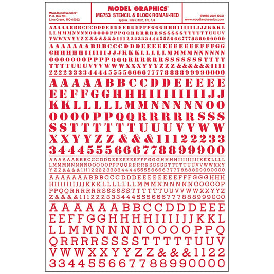 Woodland Scenics MG753 Stencil & Block Roman Red