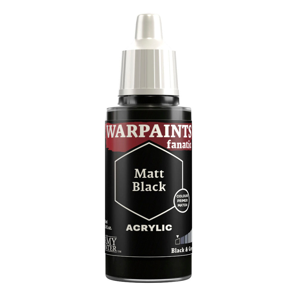 The Army Painter Warpaints Fanatic: Matt Black 18ml Acrylic Paint WP3001P