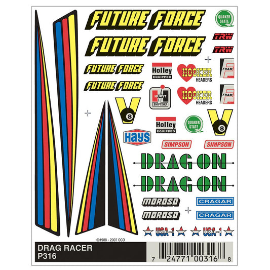 Pinecar Drag Racer Dry Transfer WP316