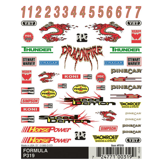 Pinecar Formula Dry Transfer WP319