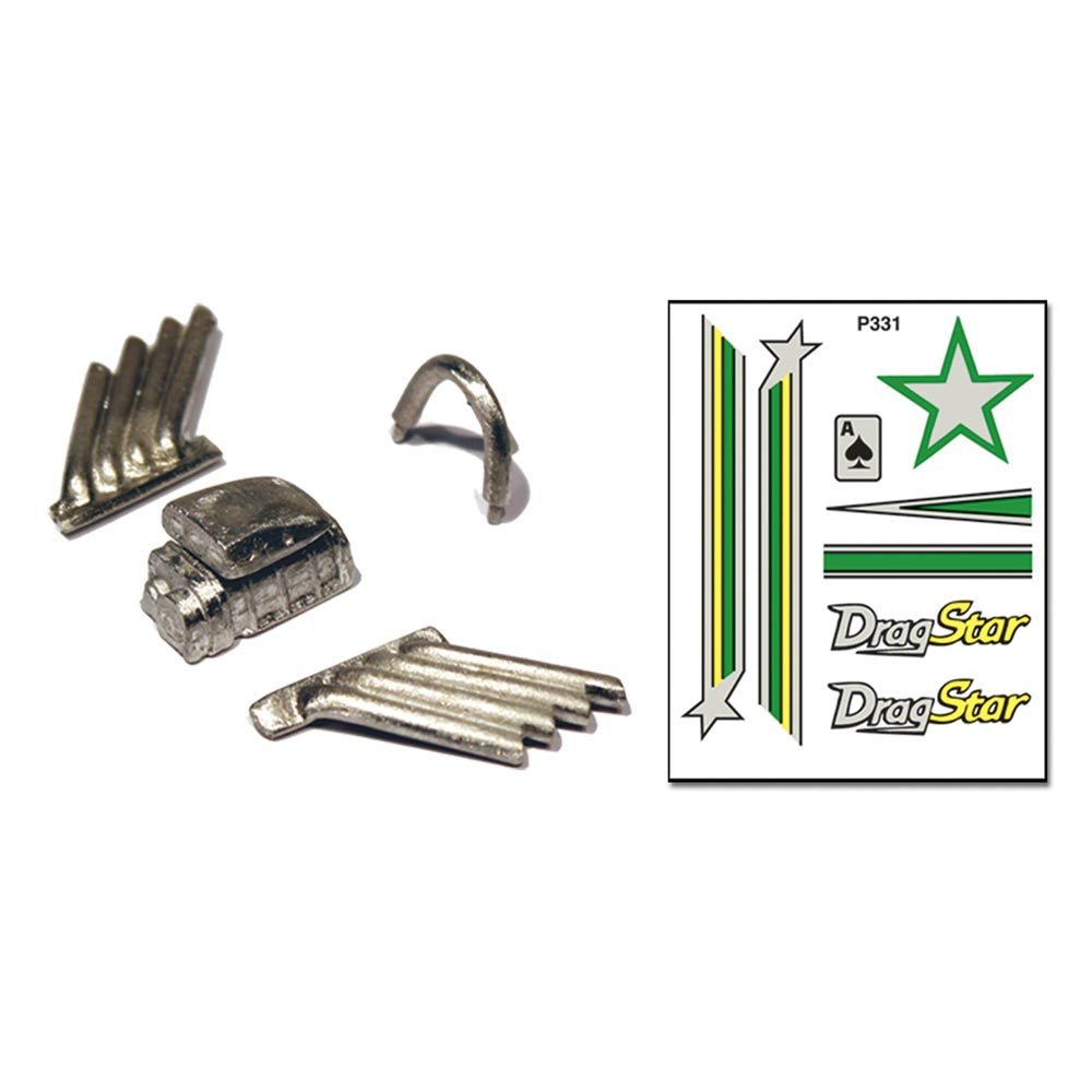 Pinecar Drag Star Custom Parts with Decals WP331