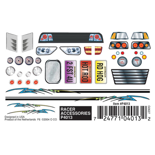 Pinecar Racer Accessories Dry Transfer WP4013