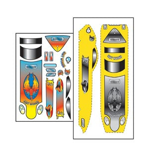 Pinecar Hot Wings Template & Stick-On Decals WP476