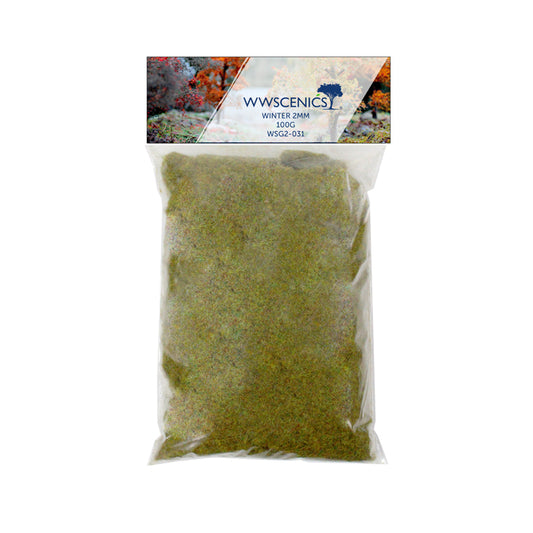 WWScenics Refill 1000ml 2mm Winter Static Grass - 100g Model Rail Scenics G2-031