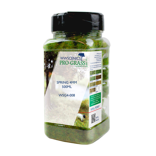 WWScenics 4mm Spring Static Grass - 500ml Canister Model Rail Scenics G4-008