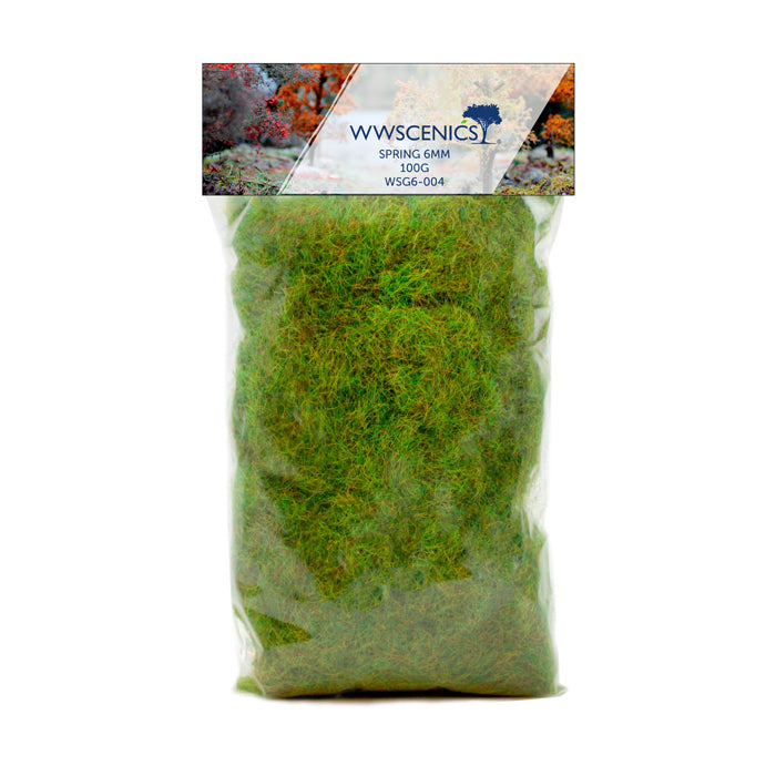 WWScenics Refill 1000ml 6mm Spring Static Grass - 100g Model Rail Scenics G6-004
