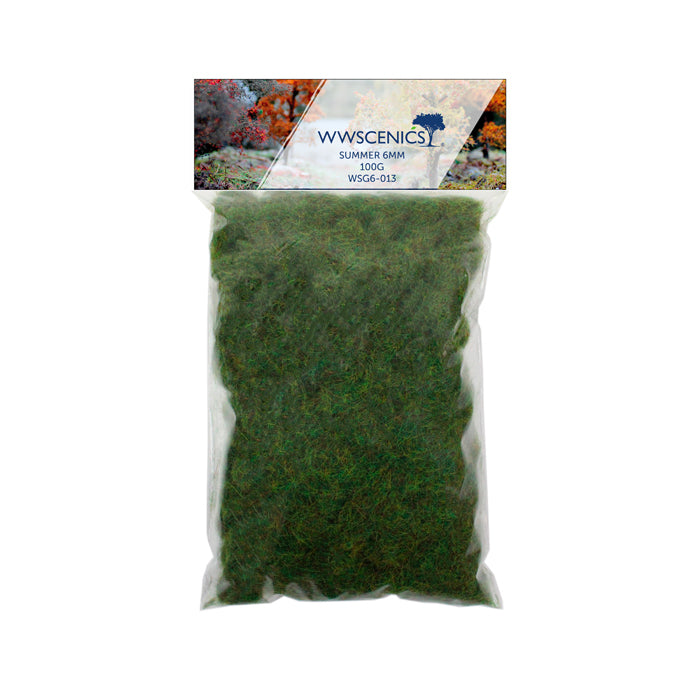WWScenics Refill 1000ml 6mm Summer Static Grass - 100g Model Rail Scenics G6-013
