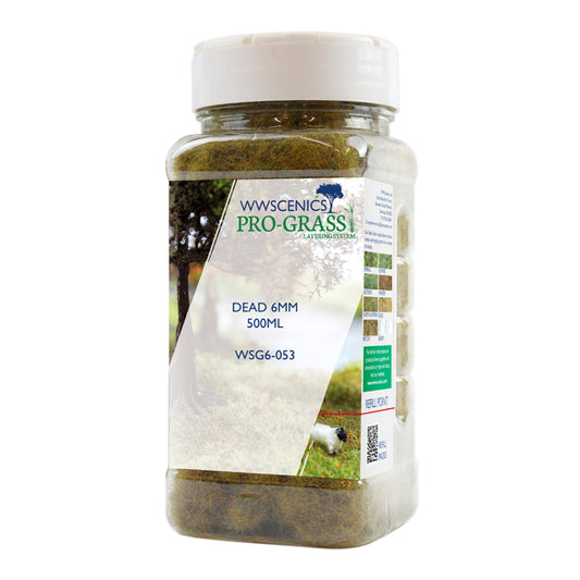 WWScenics 6mm Dead Static Grass - 500ml Canister Model Rail Scenics G6-053