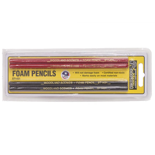 Woodland Scenics ST1431 Foam Pencils (2 Red & 2 Black)