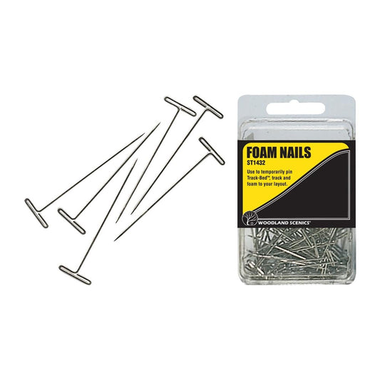 Woodland Scenics ST1432 Track-Bed Foam Nails x75