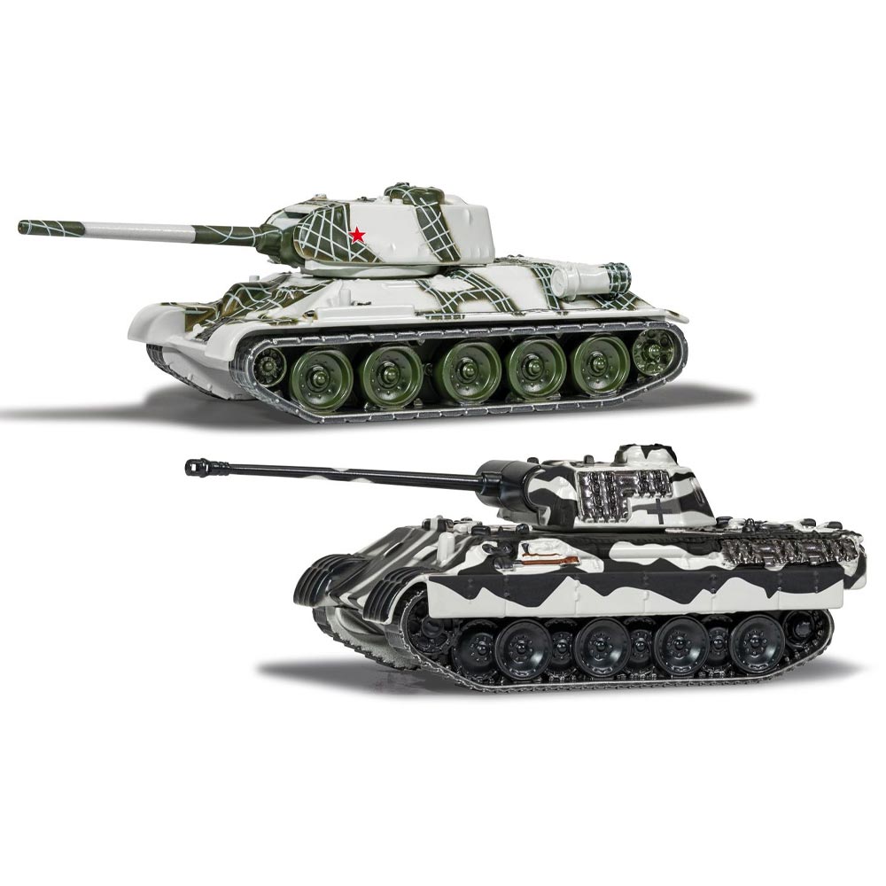 Corgi WT91301 World of Tanks T-34 vs Panther 'Fit the Box' Diecast Models