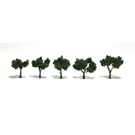 Woodland Scenics TR1502 1¼"-2" Ready Made Medium Green (5/Pk)