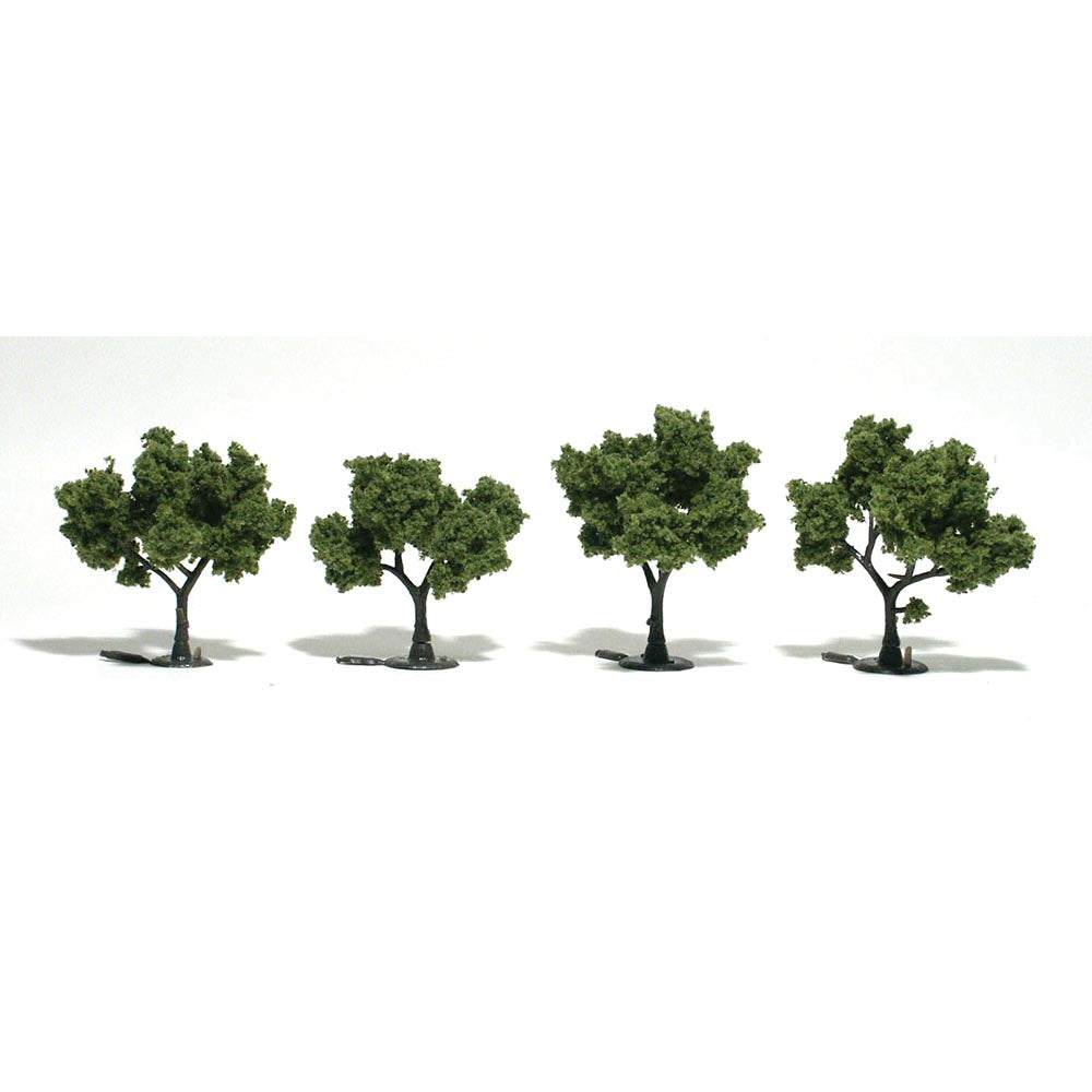 Woodland Scenics TR1503 2"-3" Ready Made Light Green (4/Pk)