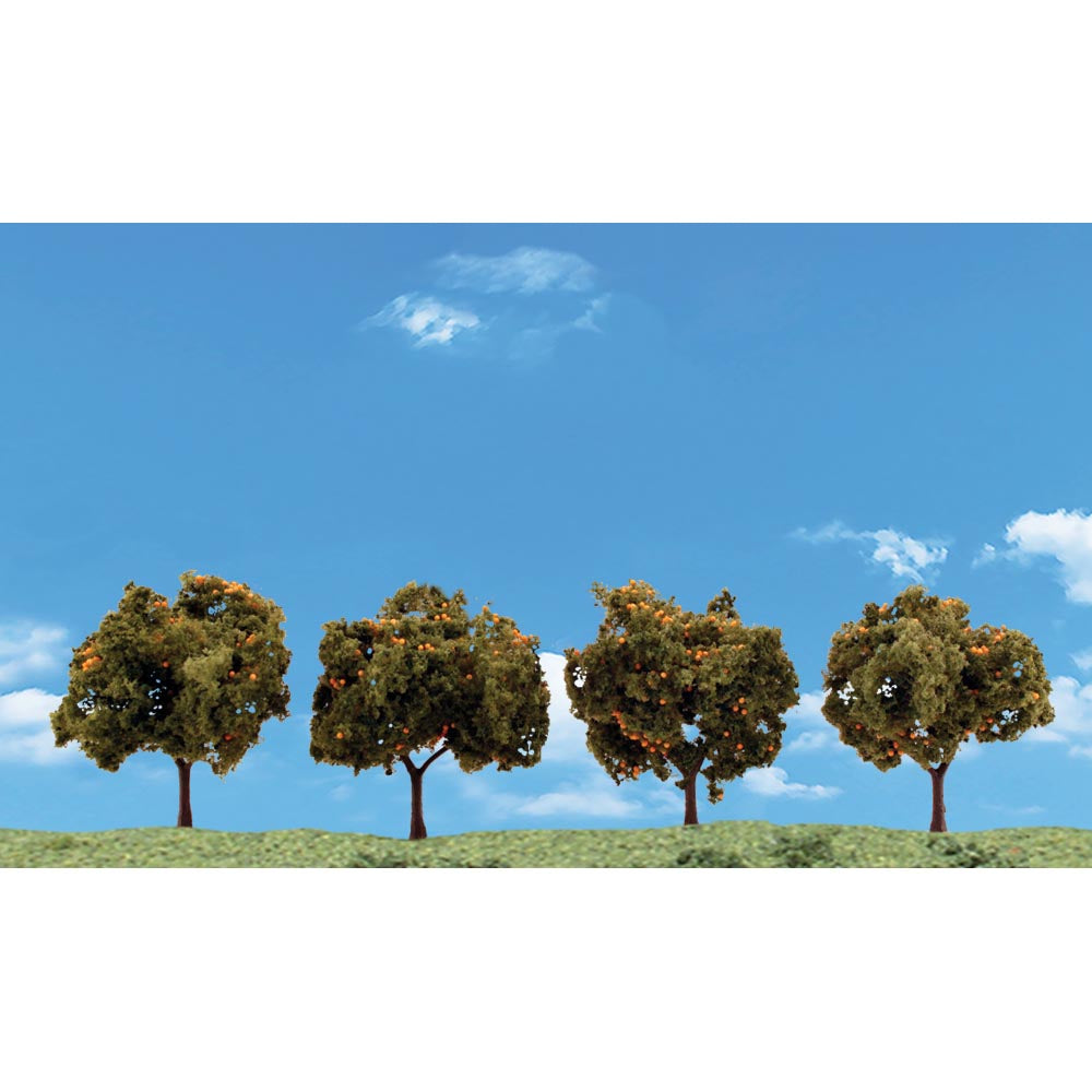 Woodland Scenics TR3592 2"-3" Classic Orange Trees (4/Pk)