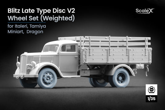 ScaleX Blitz Late Type Disc V2 Weighted Wheel Set For 1:35 Model Kits