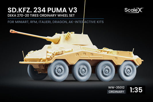 ScaleX Sd.Kfz. 234 Puma v3 Ordinary Wheel Set For 1:35 Model Kits