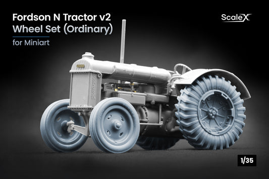 ScaleX Fordson N Tractor v2 Ordinary Wheel Set For Miniart 1:35 Model Kits
