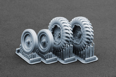 ScaleX Fordson N Tractor v2 Weighted Wheel Set For Miniart 1:35 Model Kits