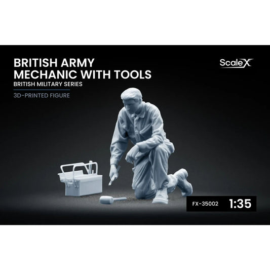 ScaleX British Army Mechanic with Tools Figure 1:35 Model Kit FX-35002
