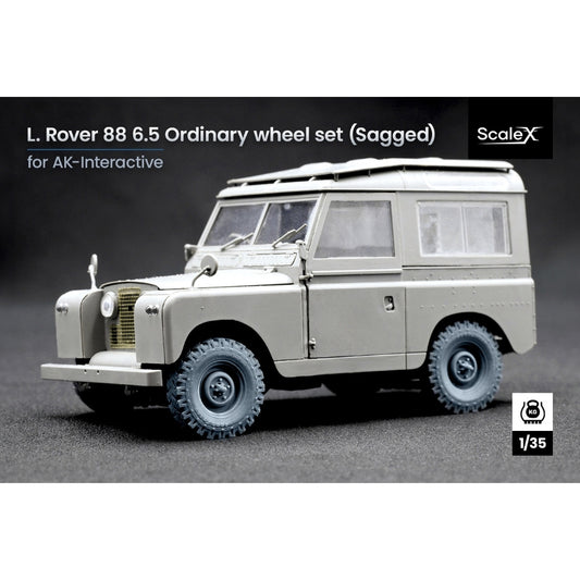 ScaleX L Rover 88 6.5 Small Sagged Wheel Set for AK 1:35 Model Kits