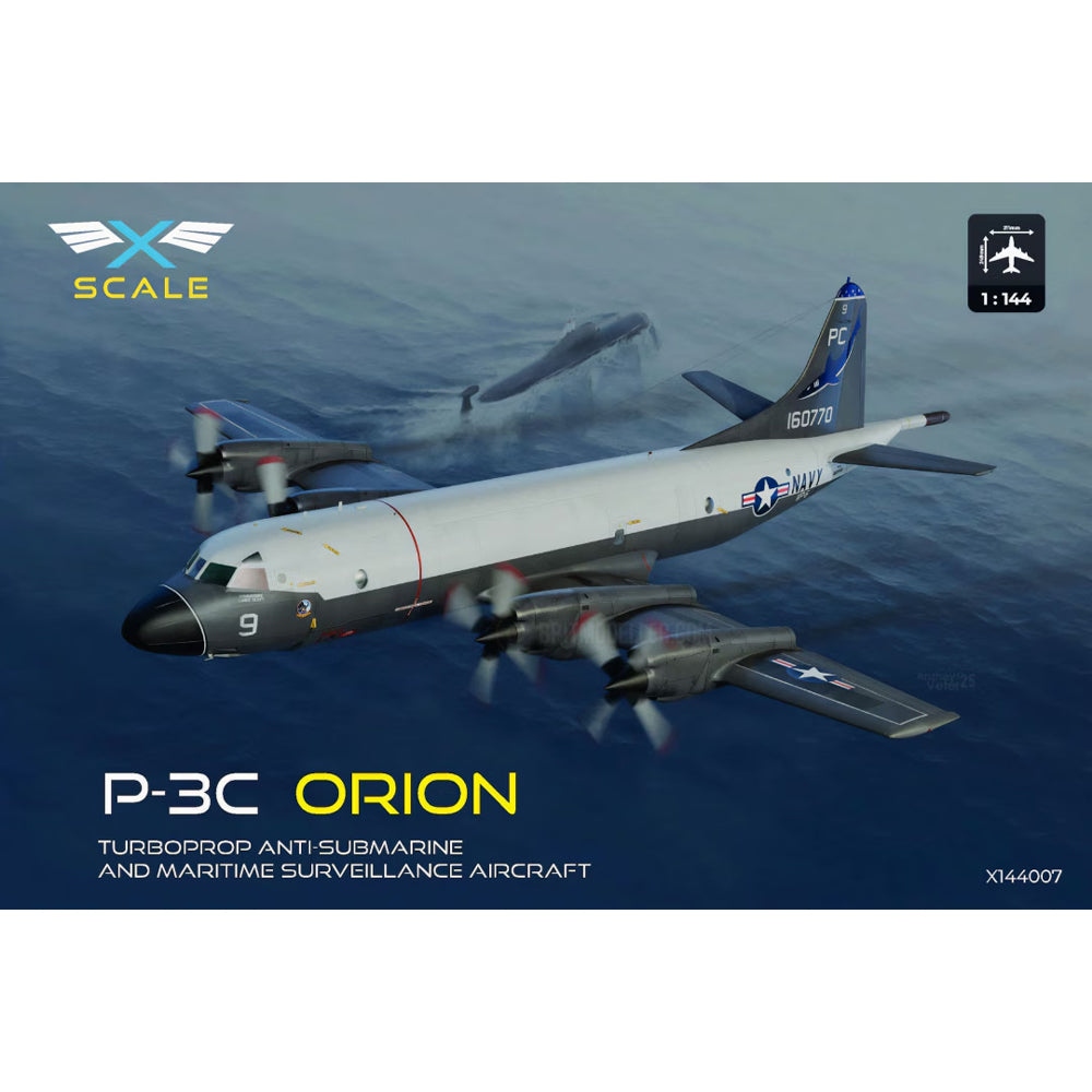 X-Scale 144007 USN P-3C Orion Anti-Sub Surveillance Aircraft 1:144 Model Kit