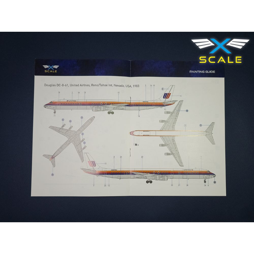 X-Scale 144008 United Airlines DC-8-61 Passenger Airliner 1:144 Model Kit
