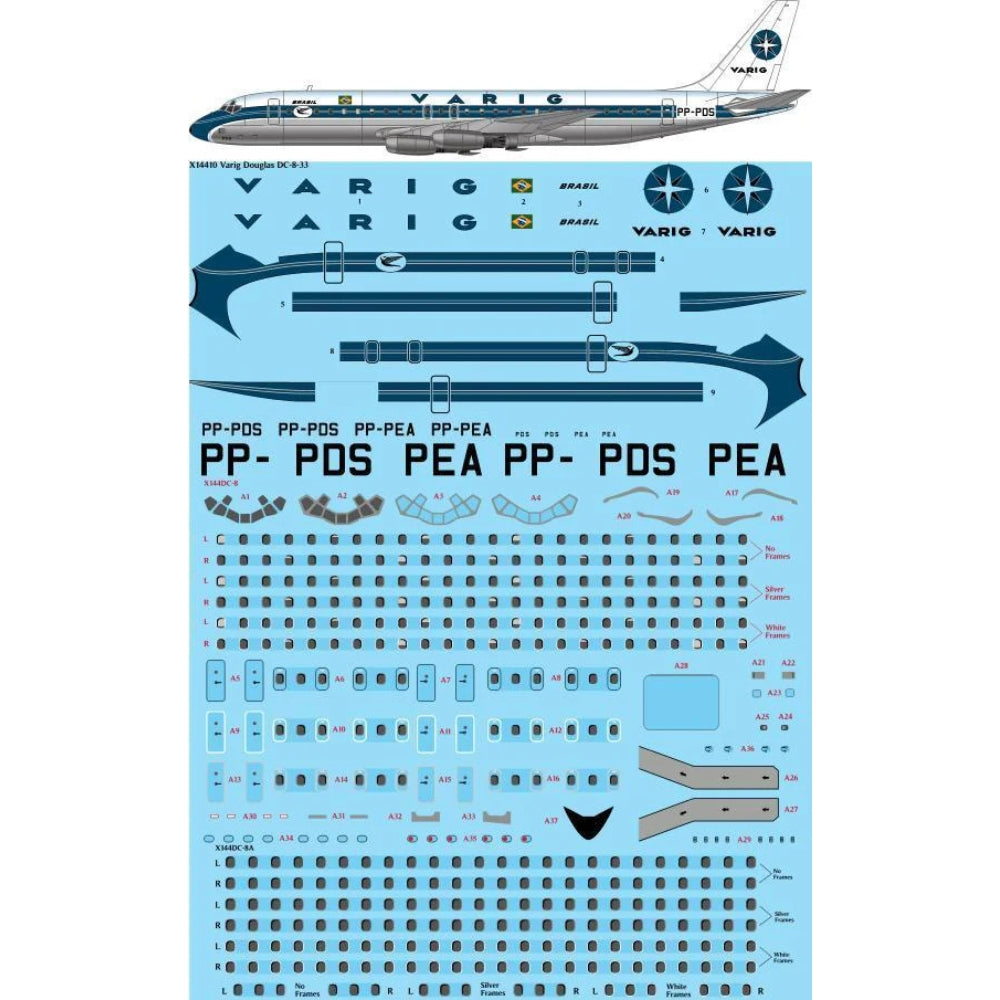 26 Decals X14410 Varig Brasil Douglas DC-8-32 1:144