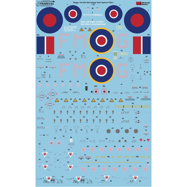 Xtradecal 32074 'Moggy' RAF 2024 Display Team Typhoon FGR.4 1:32 Model Decal Set
