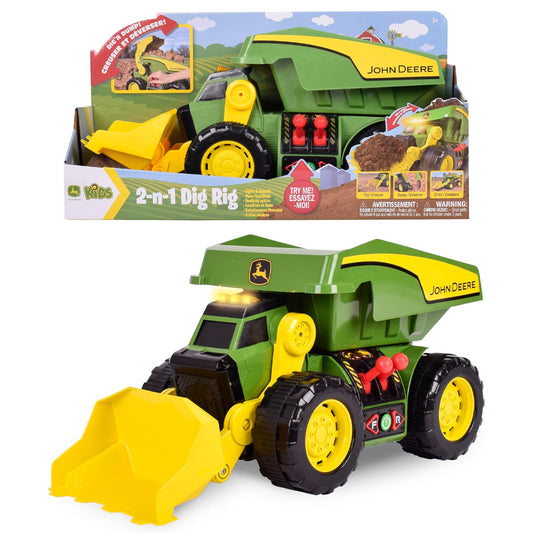 John Deere Kids 2-in-1 Dig Rig Large Motorized Dumper Farm Toy