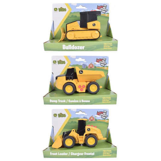 John Deere Kids Mini Construction Vehicles w/Sound & Lights - Assorted TOMY