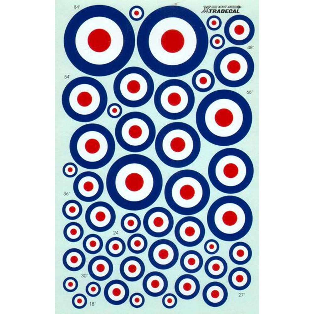 Xtradecal 48037 RAF Post War D Type Roundels 1:48 Model Kit Decals