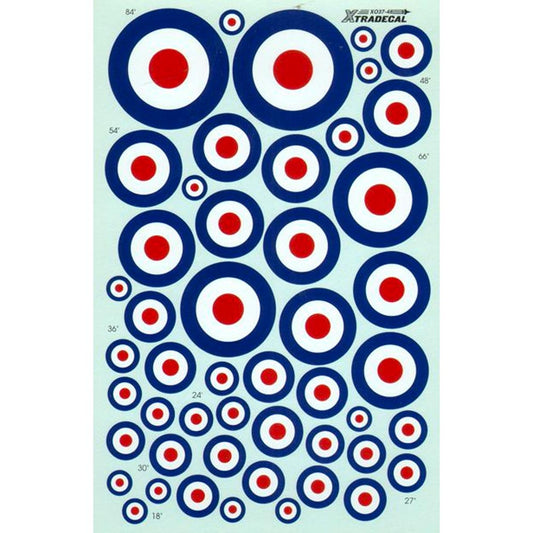 Xtradecal 48037 RAF Post War D Type Roundels 1:48 Model Kit Decals