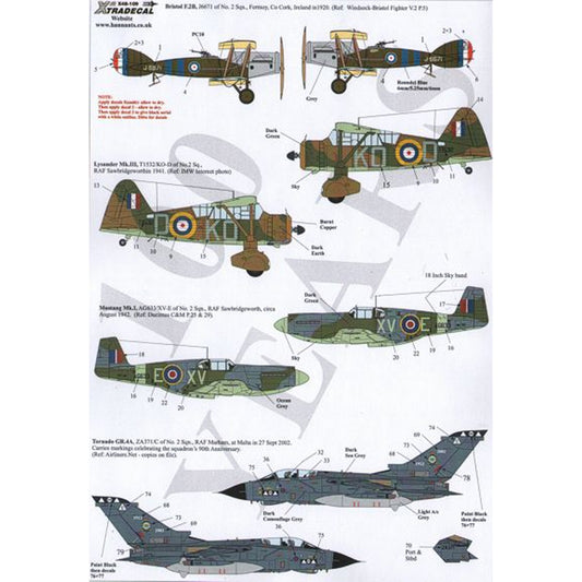 Xtradecal 48109 RFC/RAF 100 Years of Shiny 2 Squadron 1:48 Model Kit Decals