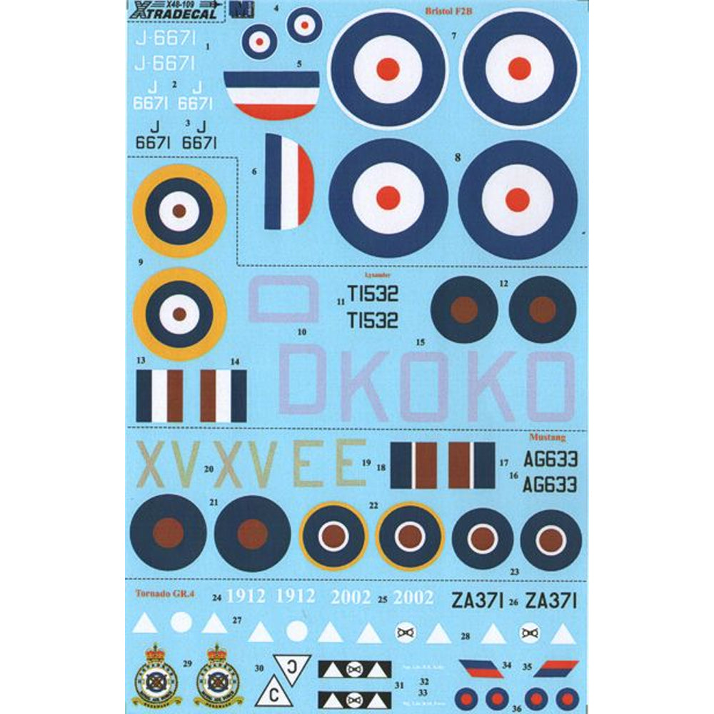 Xtradecal 48109 RFC/RAF 100 Years of Shiny 2 Squadron 1:48 Model Kit Decals