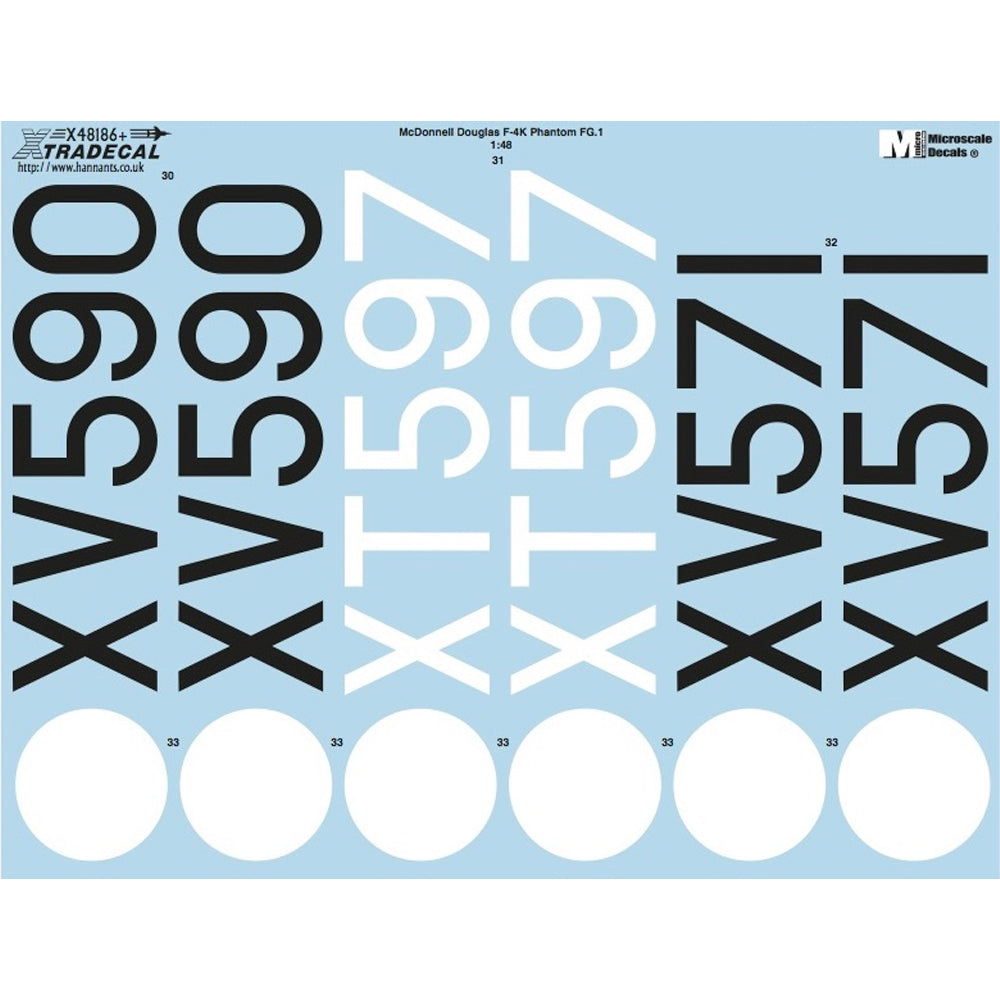 Xtradecal 48186 McDonnell Douglas F-4K Phantom FG.1 1:48 Decal Set