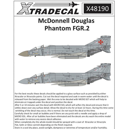 Xtradecal 48190 McDonnell Douglas Phantom FGR.2 1:48 Decal Set