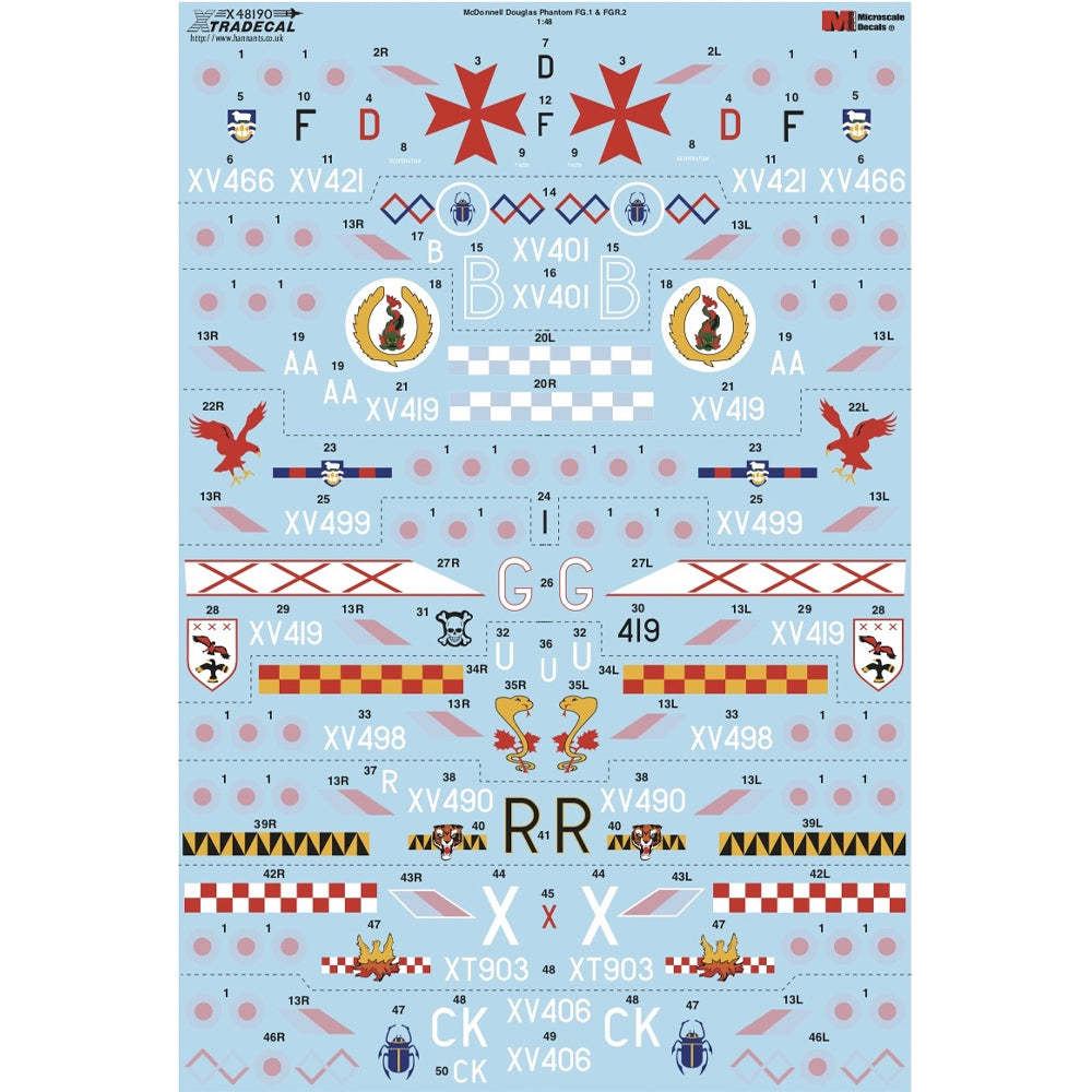 Xtradecal 48190 McDonnell Douglas Phantom FGR.2 1:48 Decal Set