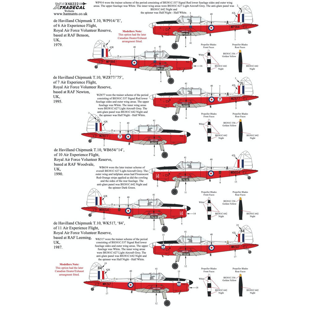 Xtradecal Military Service Part 2 Decal for 1:48 AirFix de Havilland Chipmunk