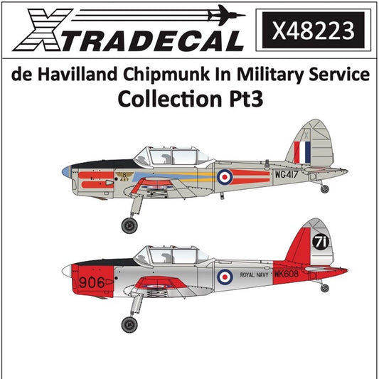 Xtradecal Military Service Part 3 Decal for 1:48 Airfix de Havilland Chipmunk