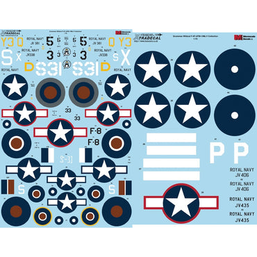 Xtradecal X48249 Grumman Wildcat F4F-4, FM-1 & Mk.V 1:48 Model Decal Collection