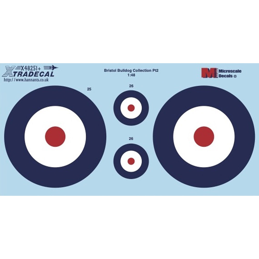 Xtradecal 48251 Bristol Bulldog Collection Pt.2 1:48 Model Kit Decal Set